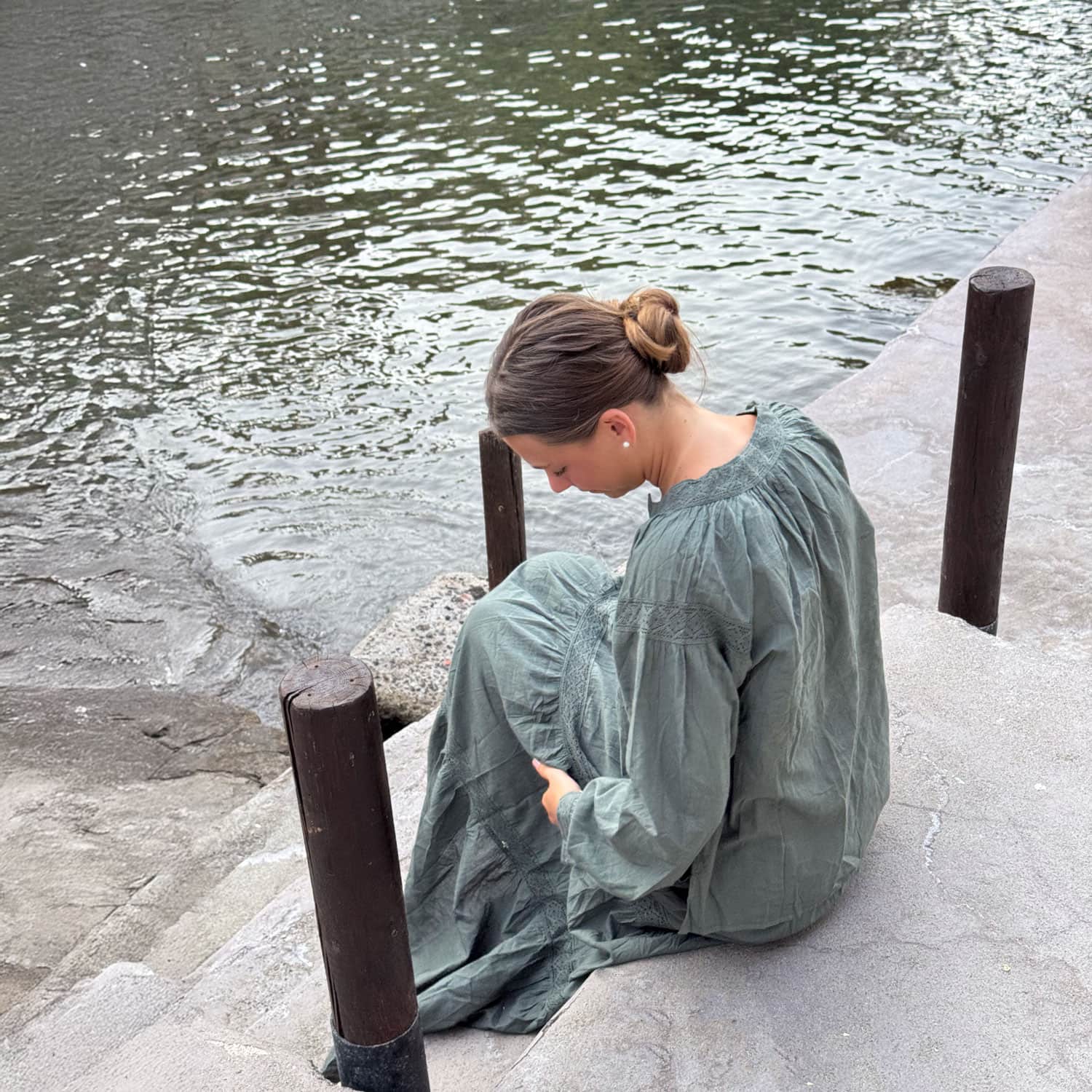 Julieta Shirt - Women - CC Cotton Cambric - S021 Dark Green Grey - n°74 E - Shop - 7400000137445