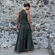 Julieta Long Skirt  - Women - CC Cotton Cambric - S021 Dark Green Grey