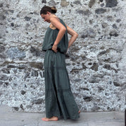 Julieta Long Skirt  - Women - CC Cotton Cambric - S021 Dark Green Grey