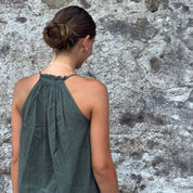 Julieta Top - Women - CC Cotton Cambric - S021 Dark Green Grey - n°74 E - Shop - 7400000137441