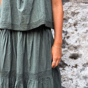 Julieta Top - Women - CC Cotton Cambric - S021 Dark Green Grey