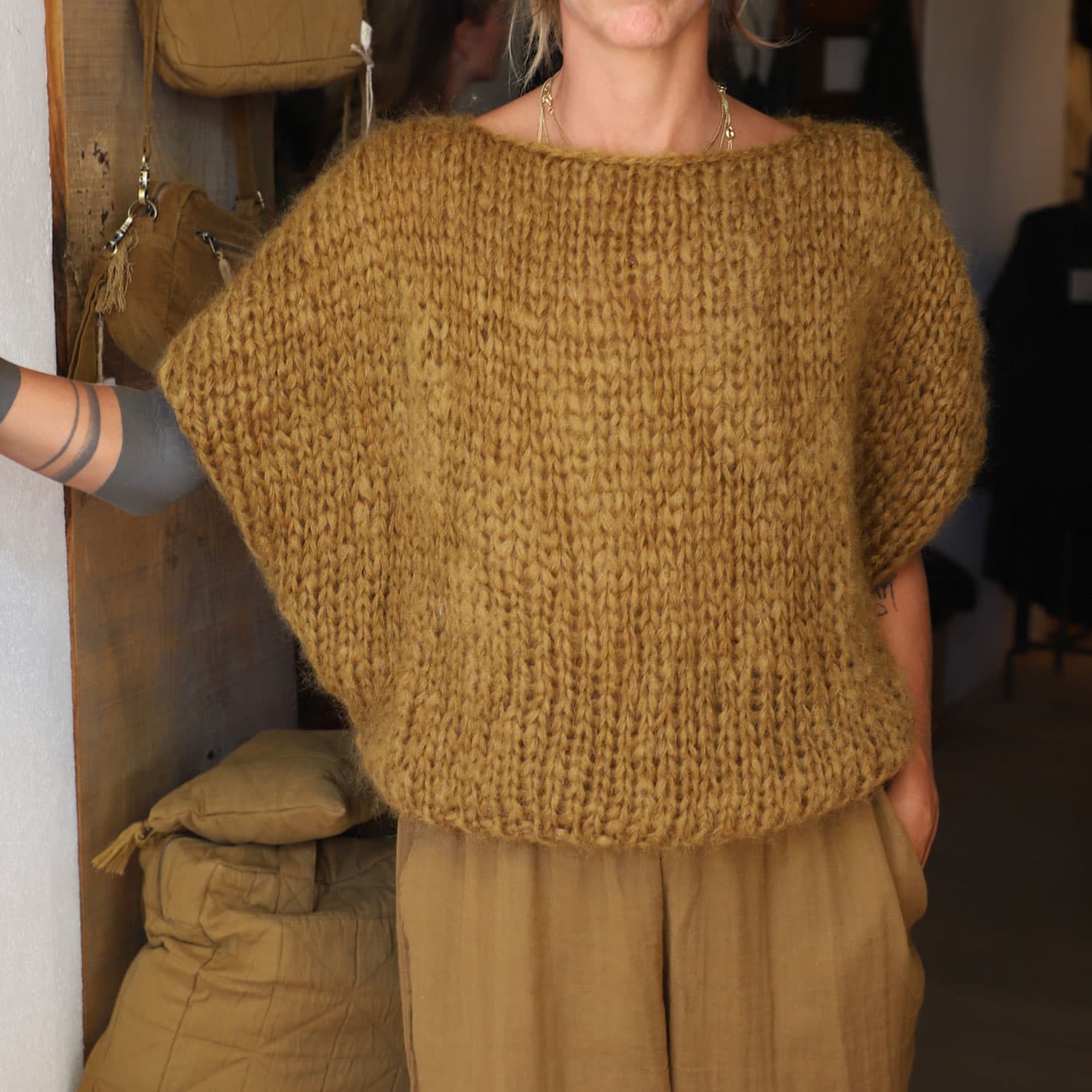 Lea Jumper - Women - MO Mohair - S050 Antique Bronze - n°74 E - Shop - 7400000137523