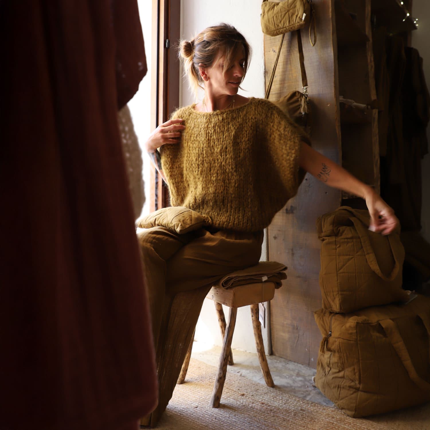 Lea Jumper - Women - MO Mohair - S050 Antique Bronze - n°74 E - Shop - 7400000137523