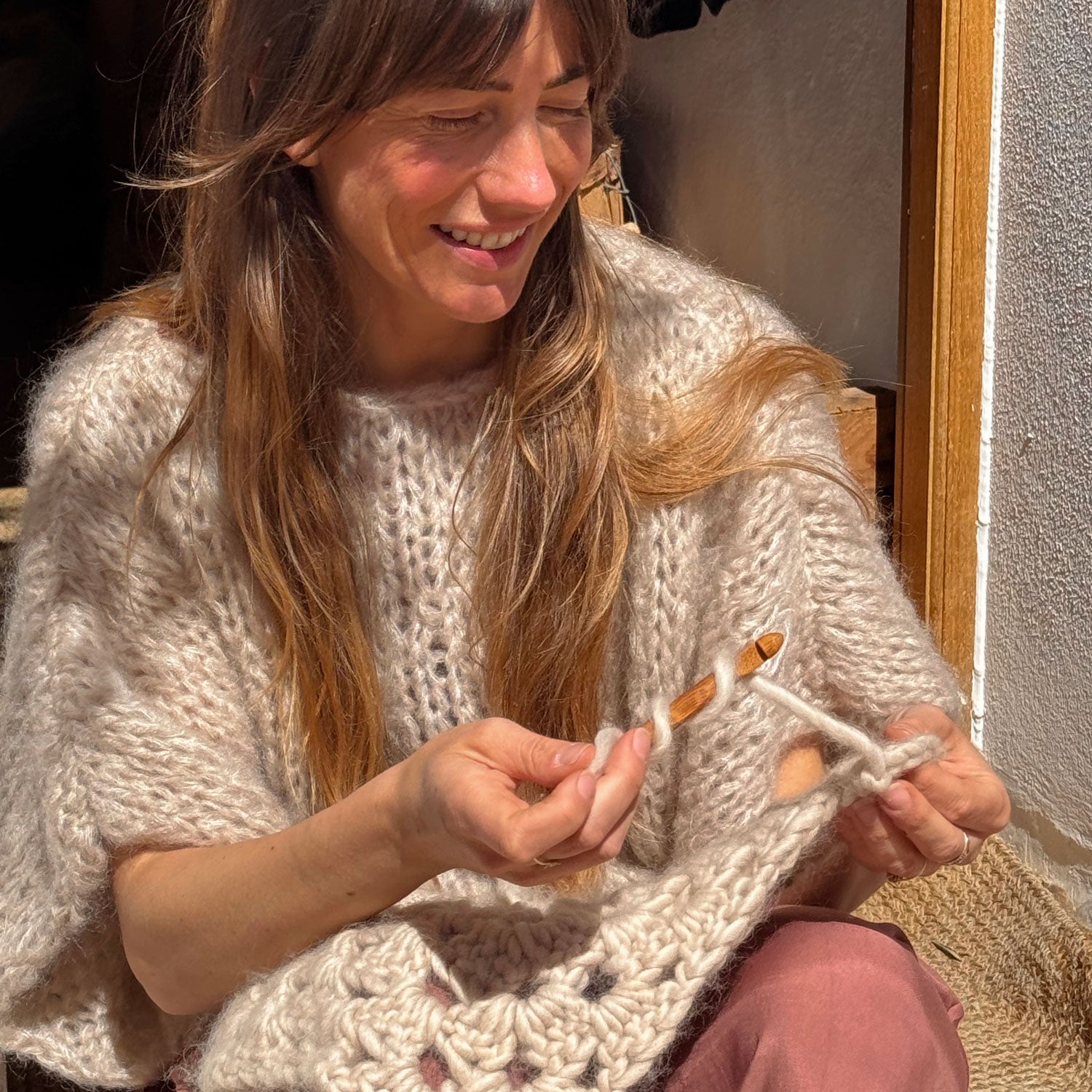 Lea Jumper - Women - MO Mohair - S018 Powder