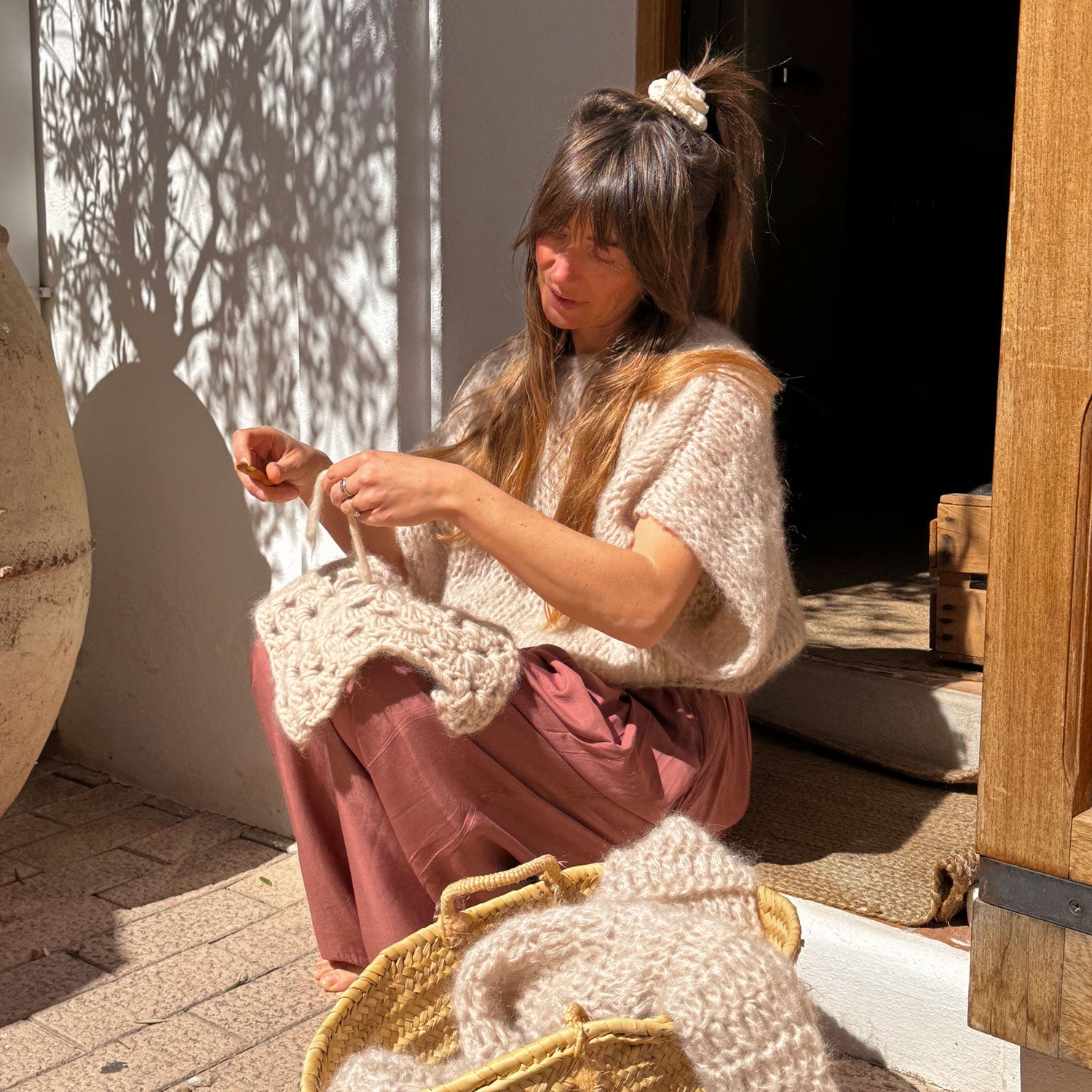 Lea Jumper - Women - MO Mohair - S018 Powder