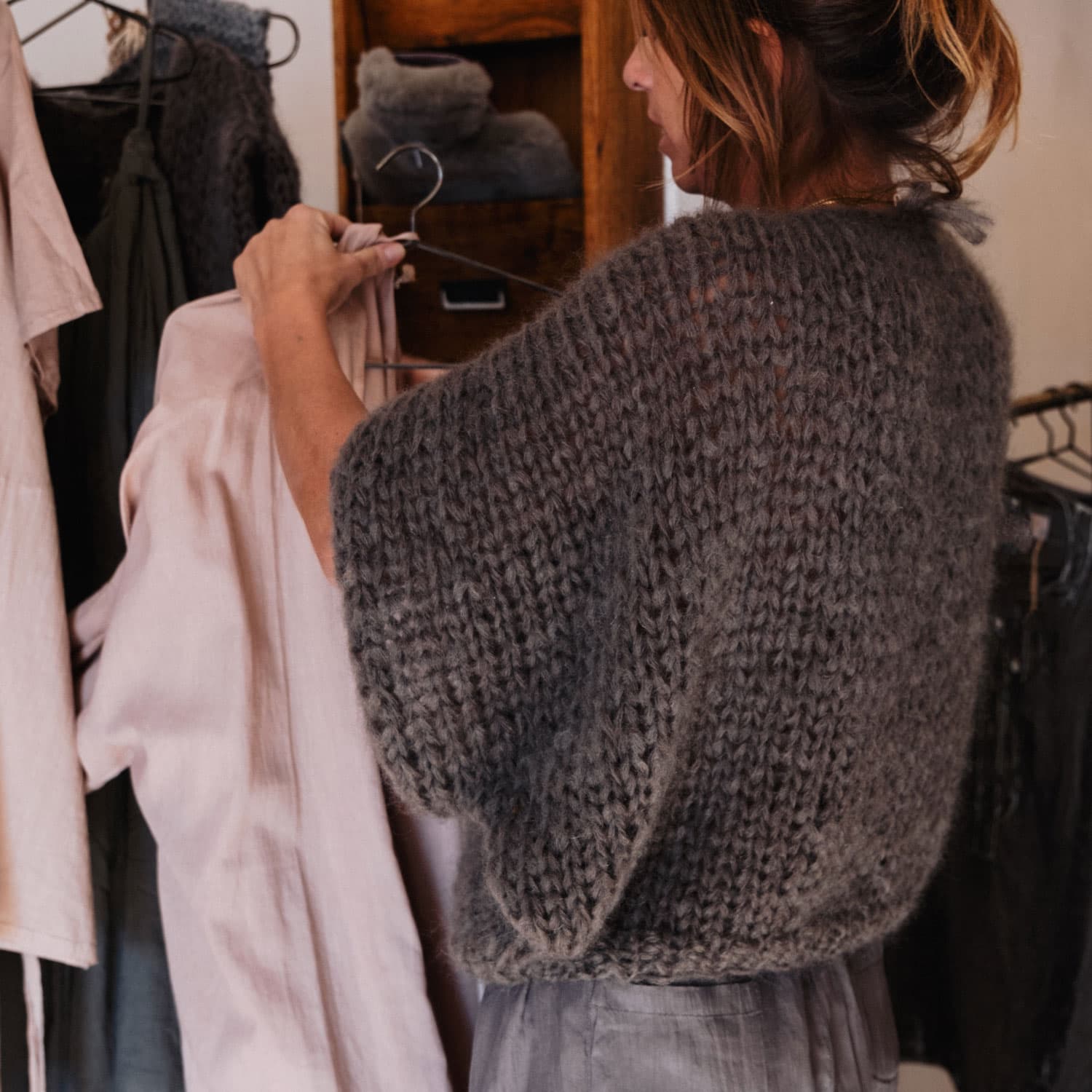 Lea Jumper - Women - MO Mohair - S045 Stone Grey