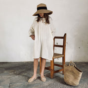 Lina Long Dress - Kids - DS Double Saloo - S000 Natural - n°74 E - Shop - 7400000136788