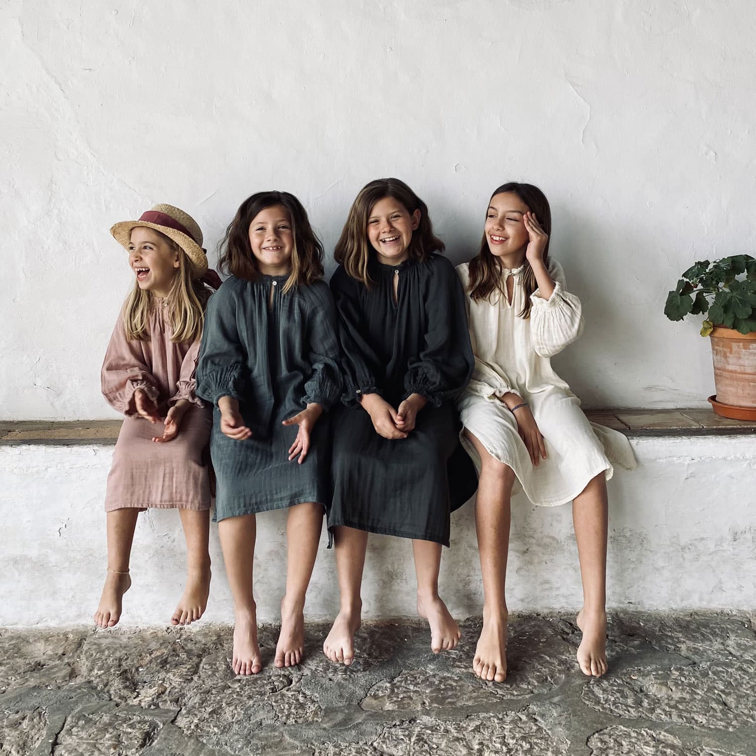 Lina Long Dress - Kids - DS Double Saloo - S007 Dusty Pink - n°74 E - Shop - 7400000136792