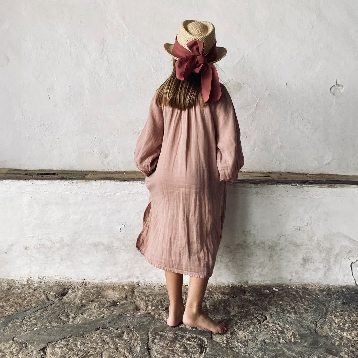 Lina Long Dress - Kids - DS Double Saloo - S007 Dusty Pink - n°74 E - Shop - 7400000136792