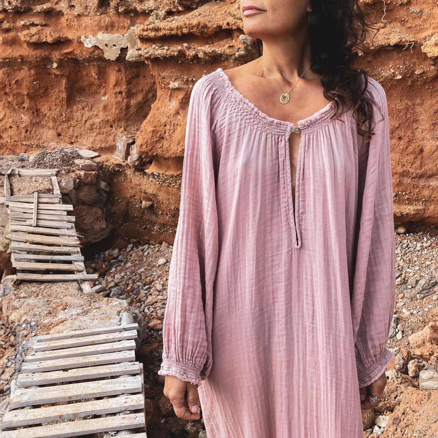 Lina Long Dress - Women - DS Double Saloo - S007 Dusty Pink - n°74 E - Shop - 7400000136802