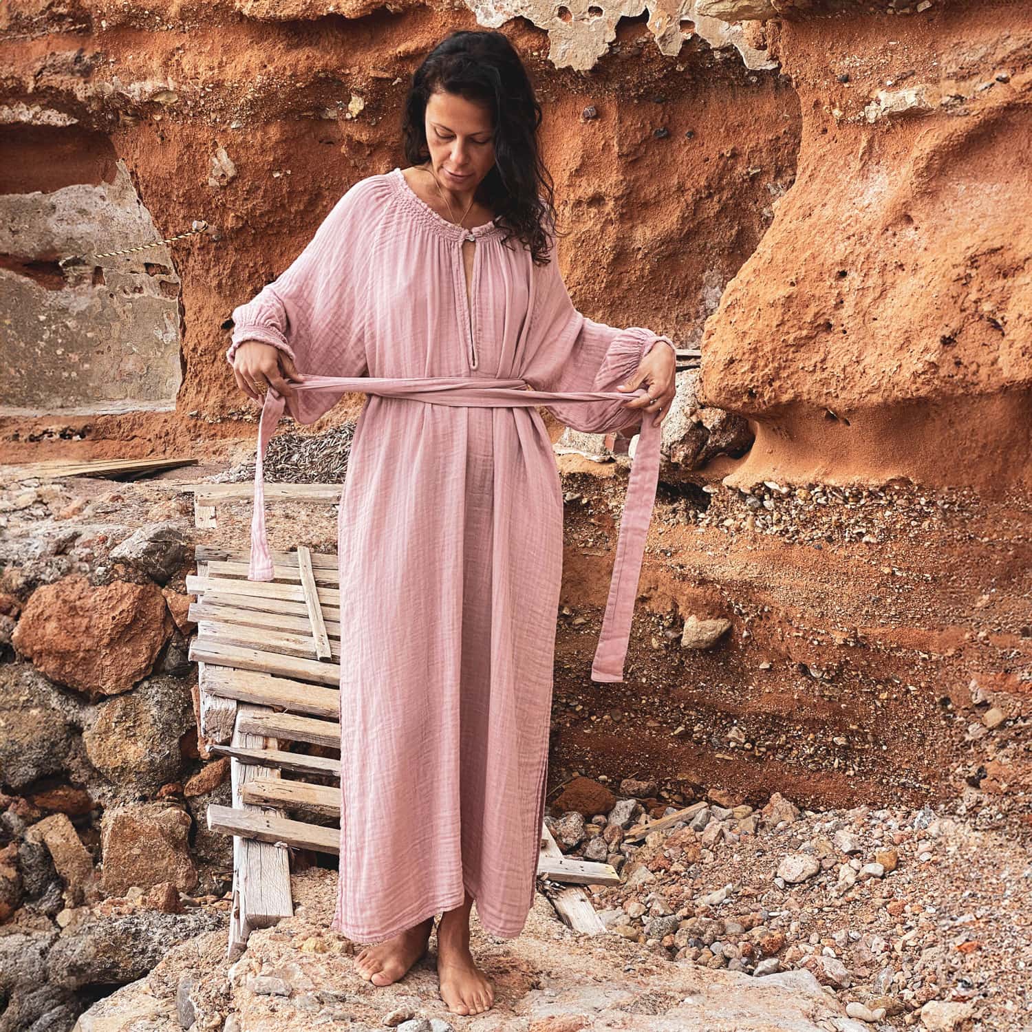 Lina Long Dress - Women - DS Double Saloo - S007 Dusty Pink - n°74 E - Shop - 7400000136802