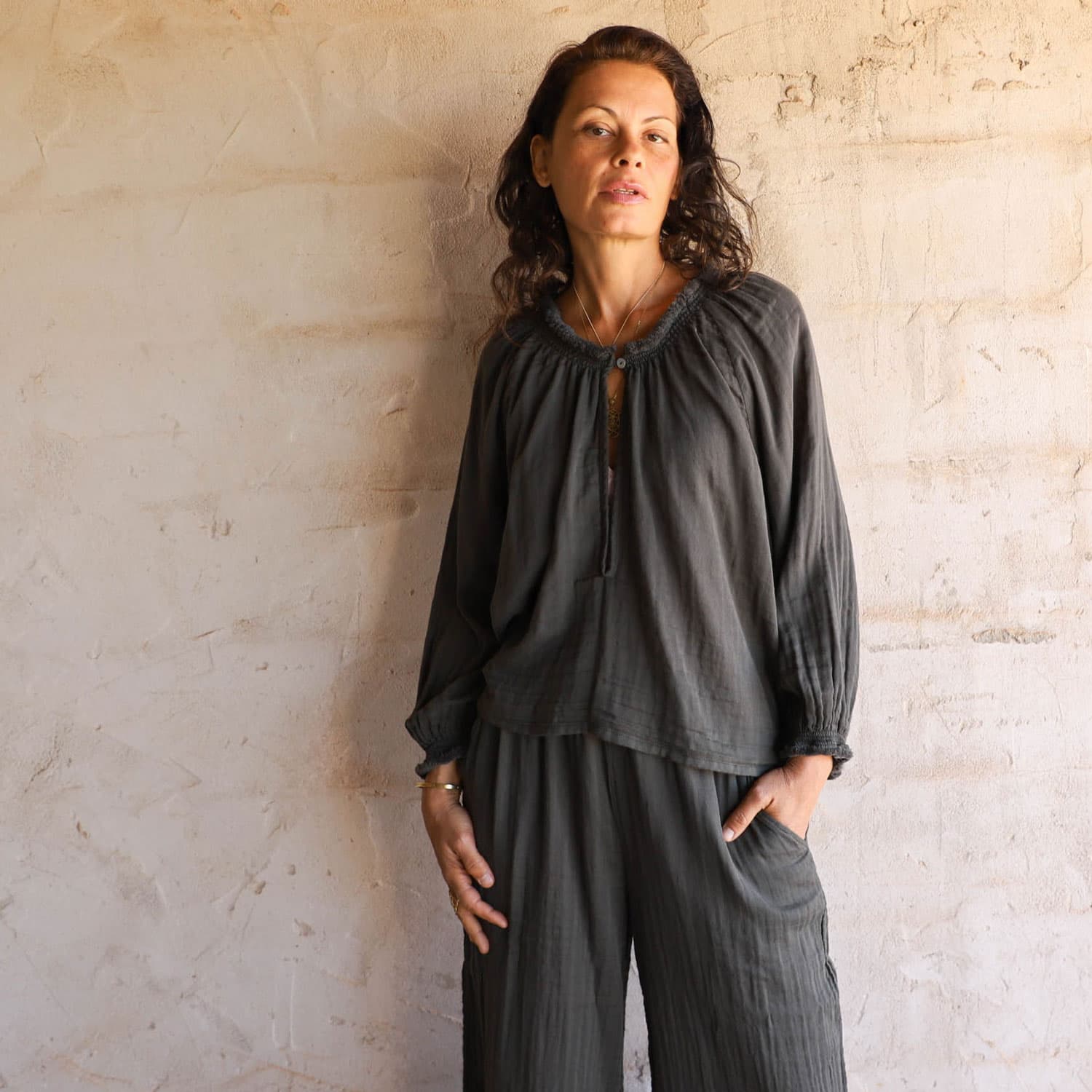 Lina Shirt - Women - DS Double Saloo - S021 Dark Grey - n°74 E - Shop - 7400000136810