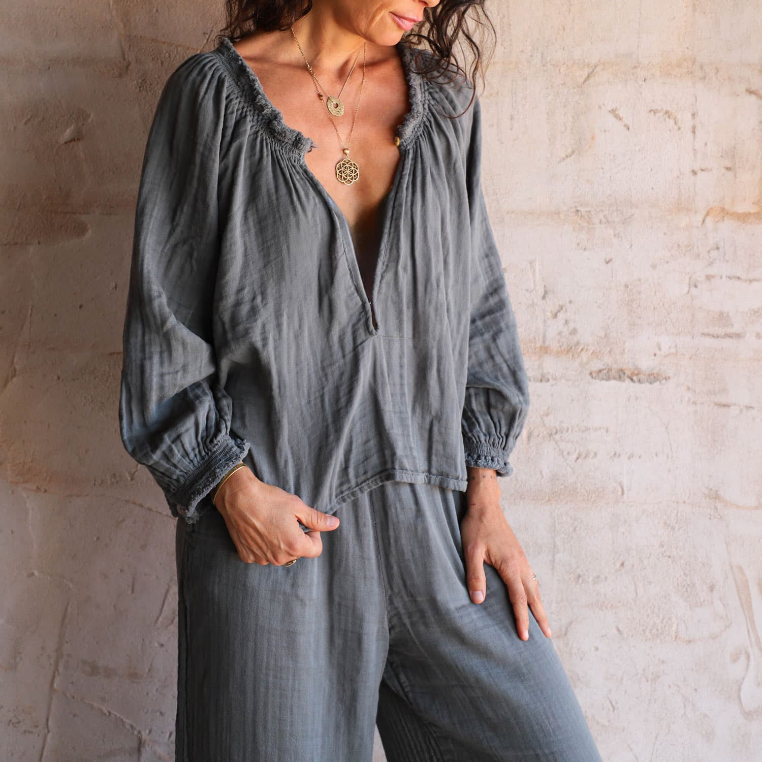 Lina Shirt - Women - DS Double Saloo - S032 Ice blue - n°74 E - Shop - 7400000136812