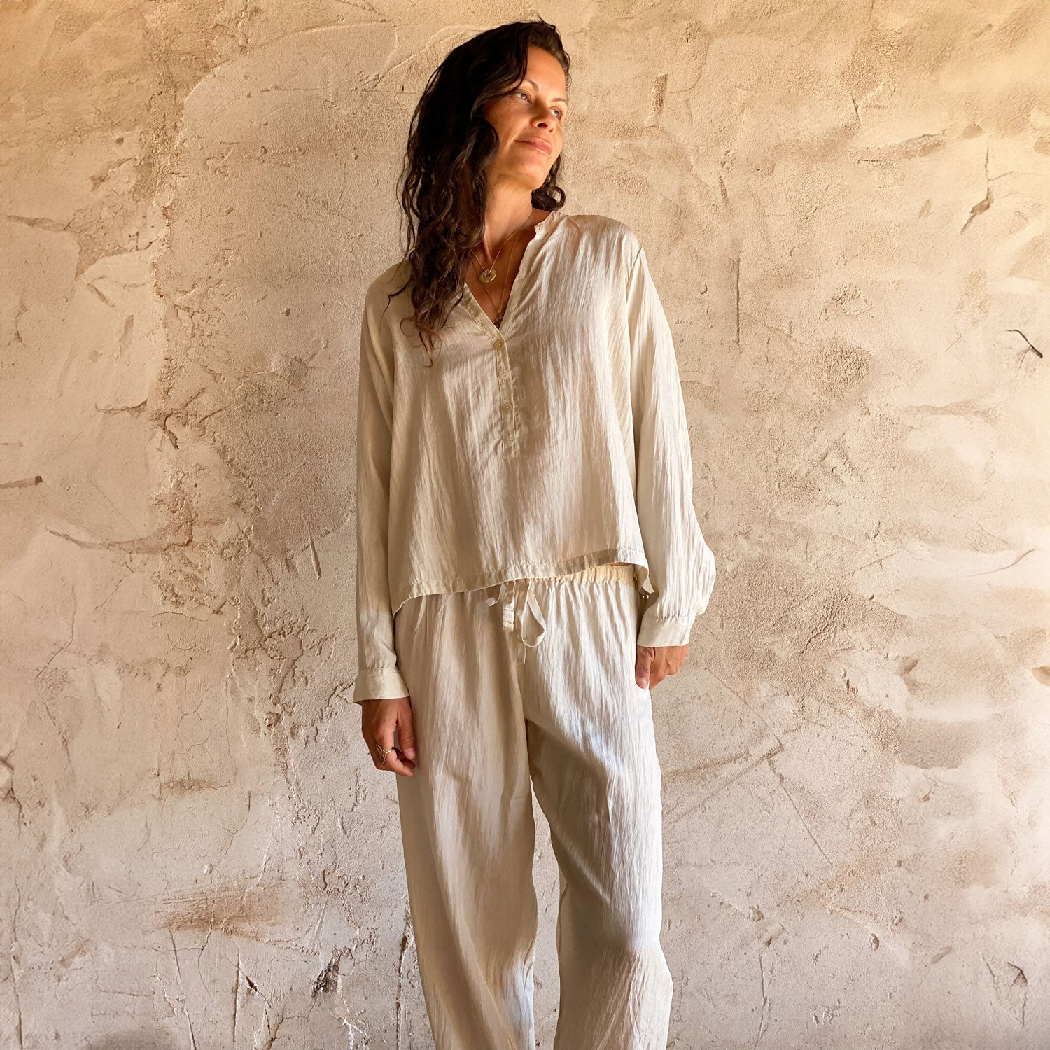 Lisa Shirt - Women - HS Habotai Silk 40 - S000 Natural - n°74 E - Shop - 7400000136834