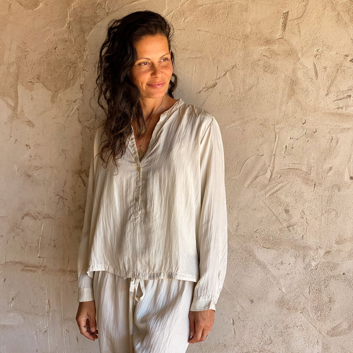 Lisa Shirt - Women - HS Habotai Silk 40 - S000 Natural - n°74 E - Shop - 7400000136834