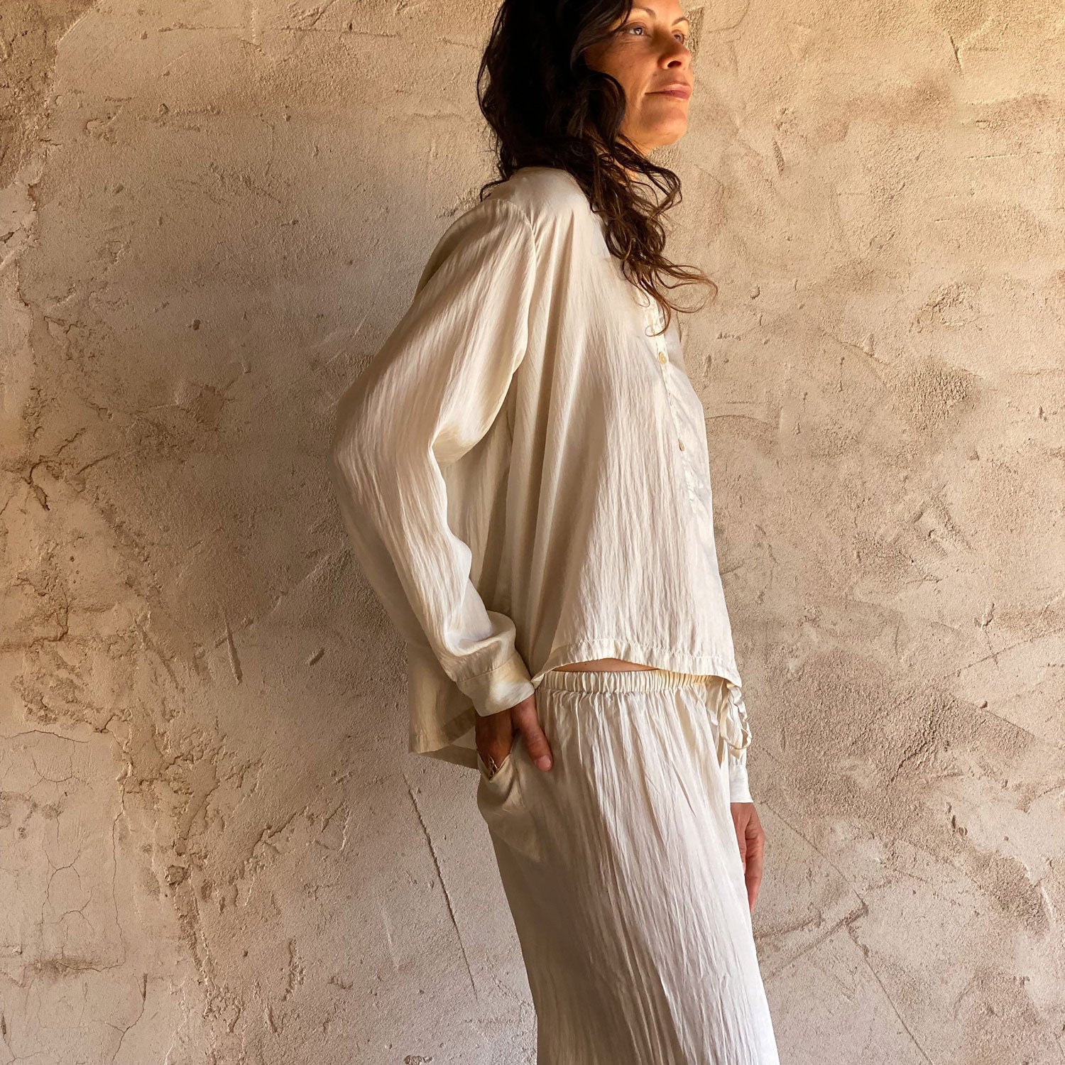 Lisa Shirt - Women - HS Habotai Silk 40 - S000 Natural - n°74 E - Shop - 7400000136834