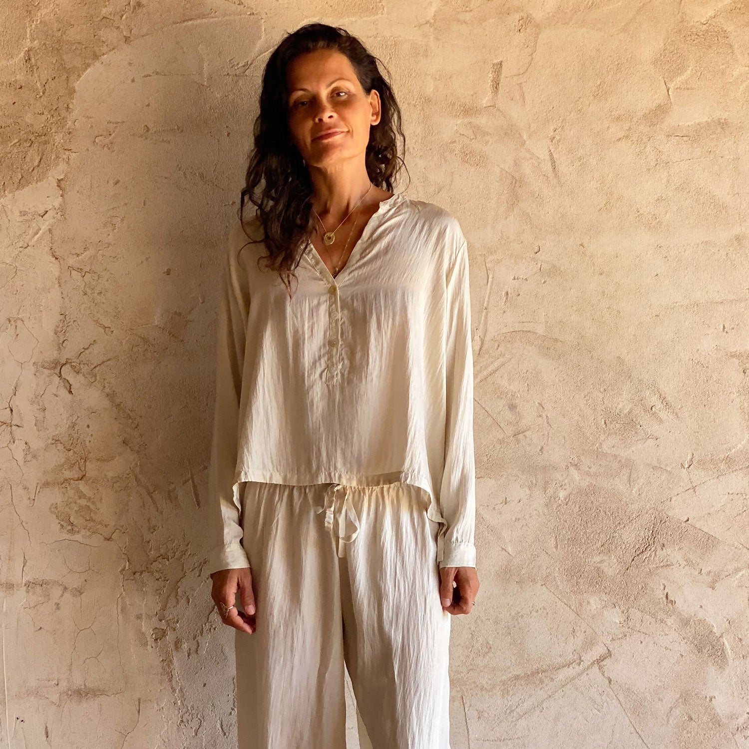 Lisa Shirt - Women - HS Habotai Silk 40 - S000 Natural - n°74 E - Shop - 7400000136834