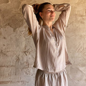 Lisa Shirt - Women - HS Habotai Silk 40 - S018 Powder - n°74 E - Shop - 7400000136835