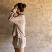 Lisa Shirt - Women - HS Habotai Silk 40 - S018 Powder - n°74 E - Shop - 7400000136835