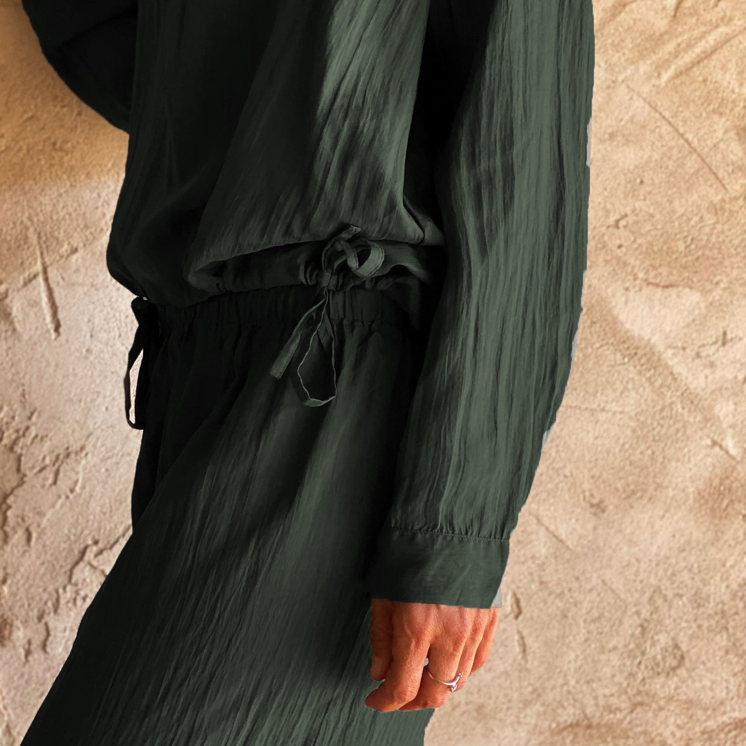 Lisa Shirt - Women - HS Habotai Silk 40 - S021 Dark Green Grey - n°74 E - Shop - 7400000136836