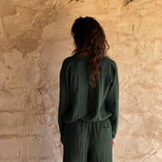 Lisa Shirt - Women - HS Habotai Silk 40 - S021 Dark Green Grey - n°74 E - Shop - 7400000136836