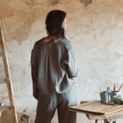 Lisa Shirt - Women - HS Habotai Silk 40 - S045 Stone Grey - n°74 E - Shop - 7400000137509