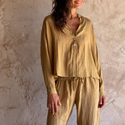 Lisa Shirt - Women - HS Habotai Silk 40 - S050 Antique Bronze - n°74 E - Shop - 7400000136837