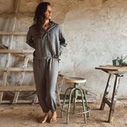 Lisa Shirt - Women - HS Habotai Silk 40 - S045 Stone Grey