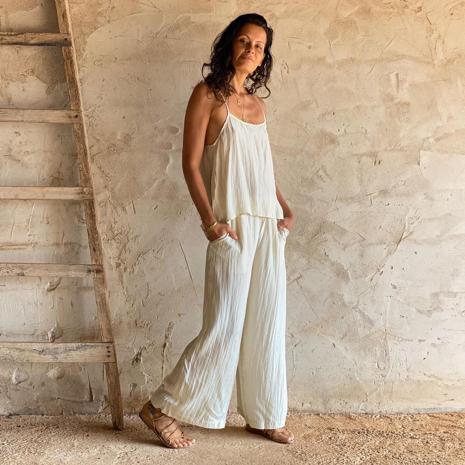 Maya Pants - Women - HS Habotai Silk 40 - S000 Natural - n°74 E - Shop - 7400000137004