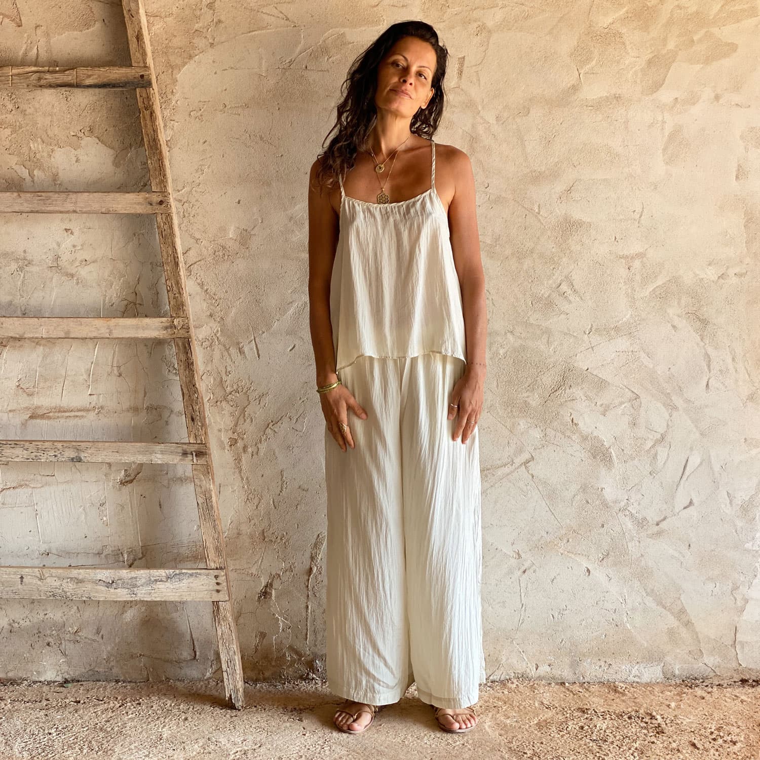 Maya Pants - Women - HS Habotai Silk 40 - S000 Natural - n°74 E - Shop - 7400000137004