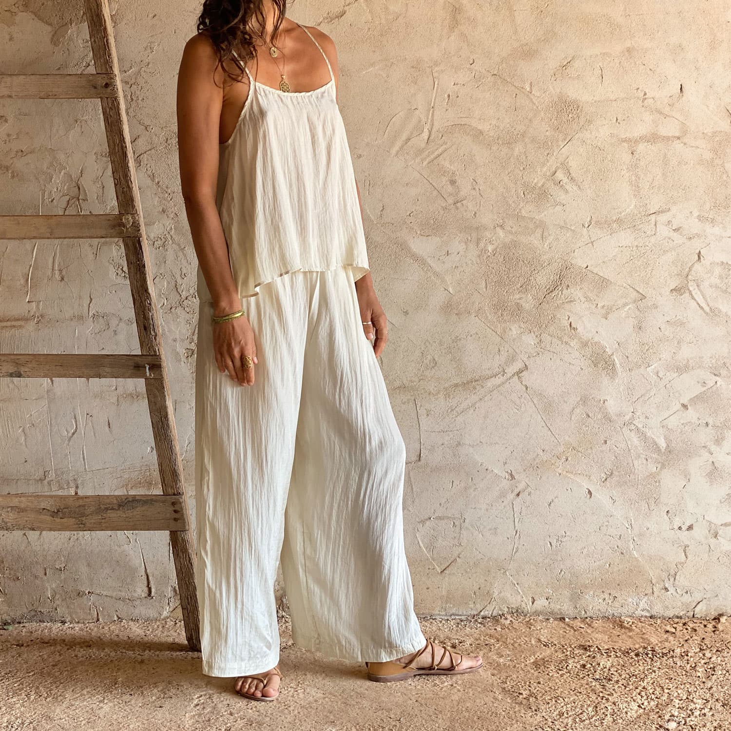 Maya Pants - Women - HS Habotai Silk 40 - S000 Natural - n°74 E - Shop - 7400000137004