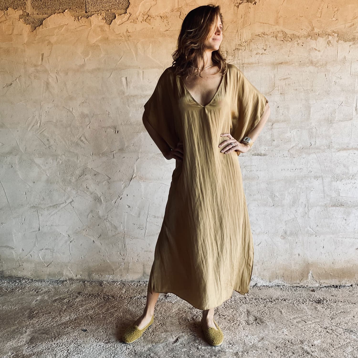 Mellina Dress - Women - HS Habotai Silk 40 - S050 Antique Bronze - n°74 E - Shop - 7400000136587