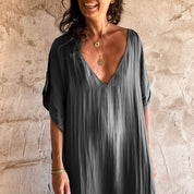 Mellina Dress - Women - HS Habotai Silk 40 - S045 Stone Grey