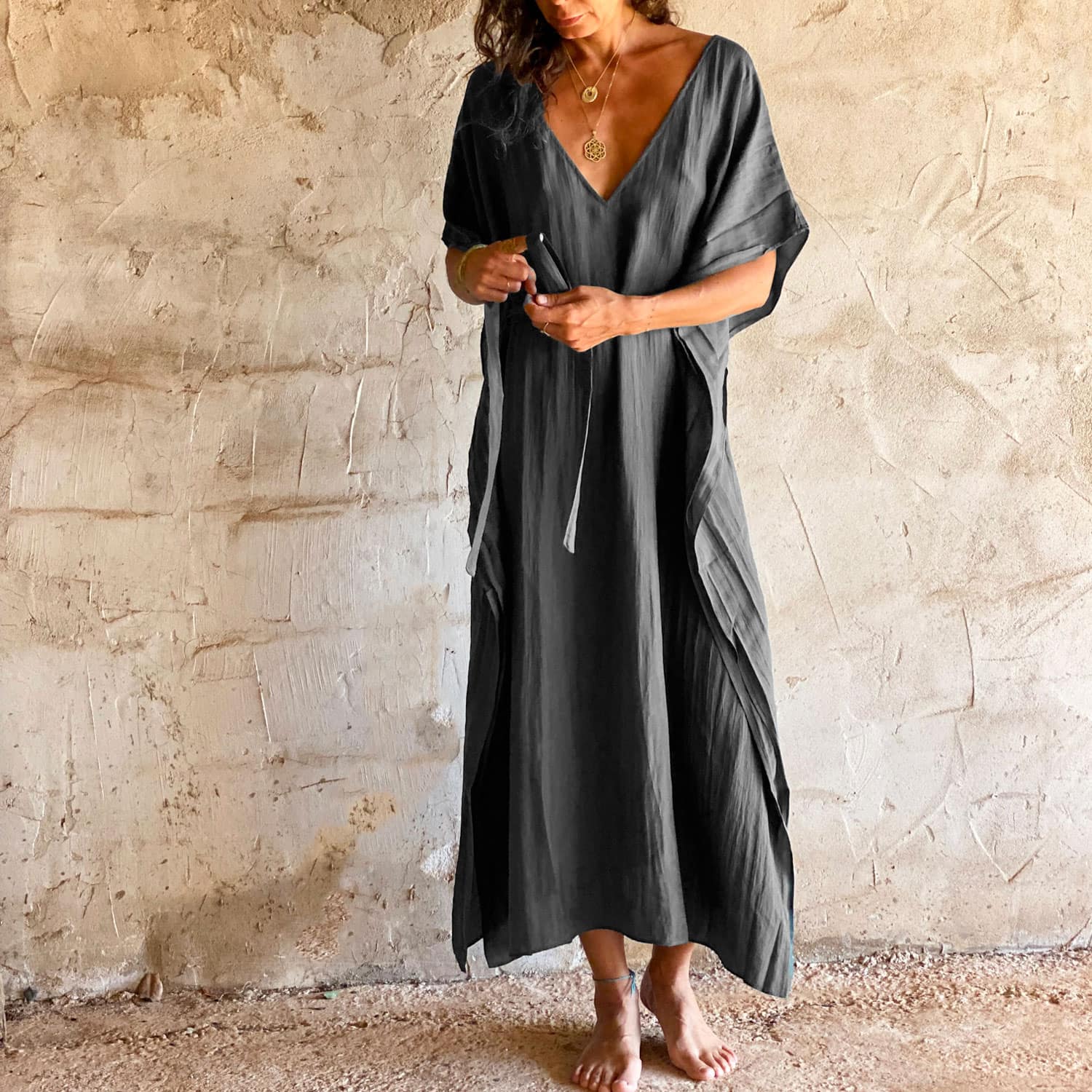 Mellina Dress - Women - HS Habotai Silk 40 - S045 Stone Grey