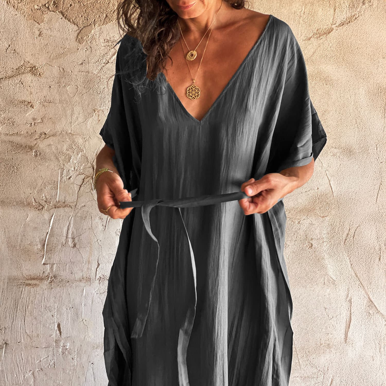 Mellina Dress - Women - HS Habotai Silk 40 - S045 Stone Grey