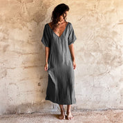 Mellina Dress - Women - HS Habotai Silk 40 - S045 Stone Grey