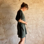 Mellina Short Dress - Women - HS Habotai Silk - S021 Dark Grey - n°74 E - Shop - 7400000136831