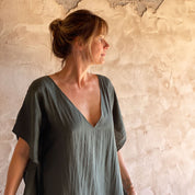 Mellina Short Dress - Women - HS Habotai Silk - S021 Dark Grey - n°74 E - Shop - 7400000136831