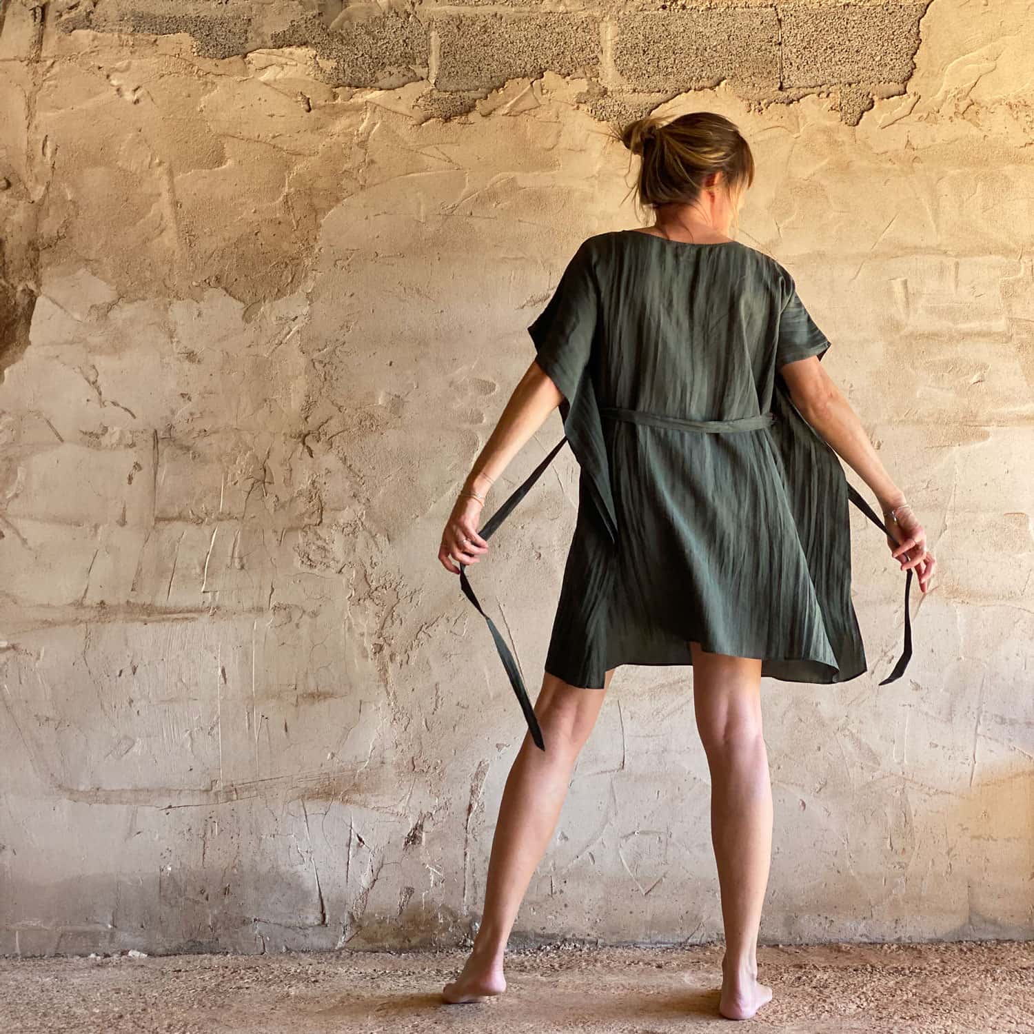 Mellina Short Dress - Women - HS Habotai Silk - S021 Dark Grey - n°74 E - Shop - 7400000136831