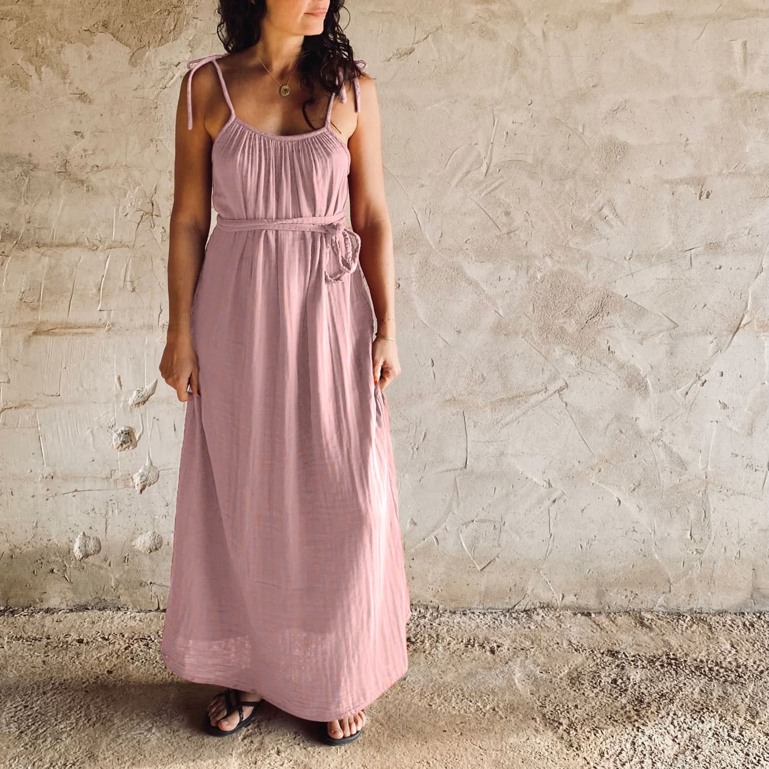 Mia Long Dress - Women - DS Double Saloo - S007 Dusty Pink - n°74 E - Shop - 7400000073364