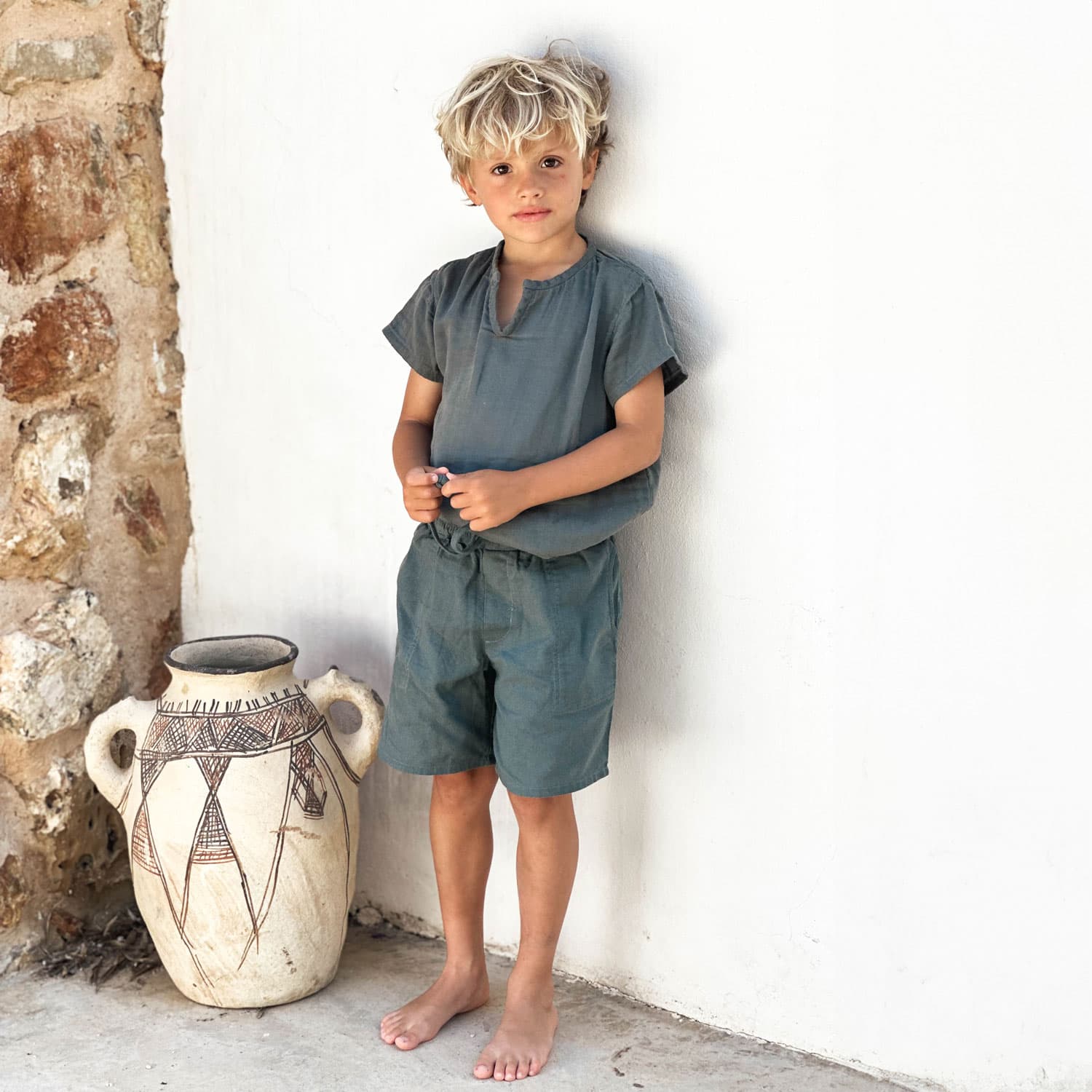 Nico Bermuda Shorts - Kids - TC Thai Cotton - S032 Ice Blue - n°74 E - Shop - 7400000136952