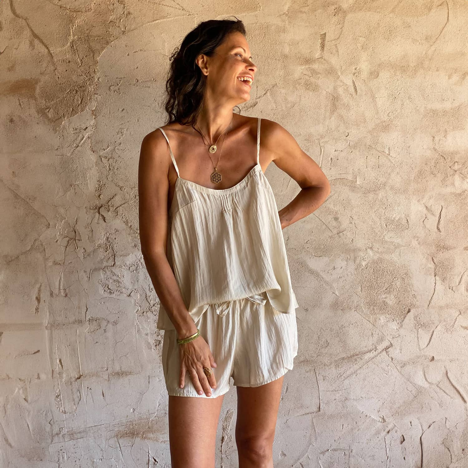 Noa Shorts - Women - HS Habotai Silk 40 - S000 Natural - n°74 E - Shop - 7400000136667