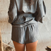 Noa Shorts - Women - HS Habotai Silk 40 - S045 Stone Grey - n°74 E - Shop - 7400000137518