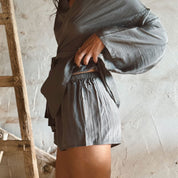 Noa Shorts - Women - HS Habotai Silk 40 - S045 Stone Grey