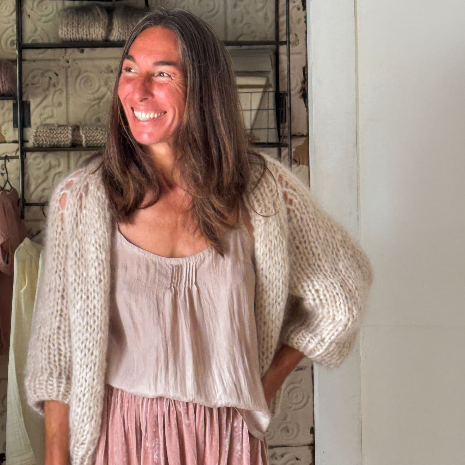 Paulina Vest - Women - MO Mohair - S018 Powder - n°74 E - Shop - 7400000135418