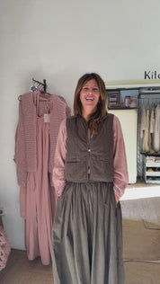 Elisa Vest - Women  - CO Cotton Corduroy - S045 Stone Grey