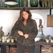 Rosa Cardigan - Women - MO Mohair - S005 Khaki - n°74 E - Shop - 7400000137133