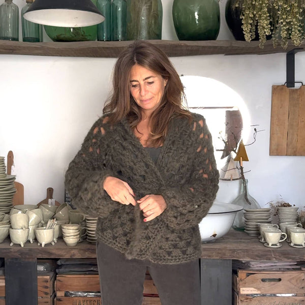 Rosa Cardigan - Women - MO Mohair - S005 Khaki – n°74 E-Shop
