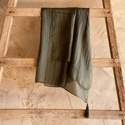 Salma Scarf - Women - HS Habotai Silk 25 - S021 Dark Green Grey - n°74 E - Shop - 7400000136632