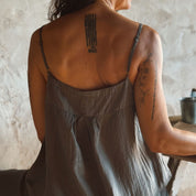 Selene Top - Women - HS Habotai Silk 40 - S045 Stone Grey - n°74 E - Shop - 7400000137516